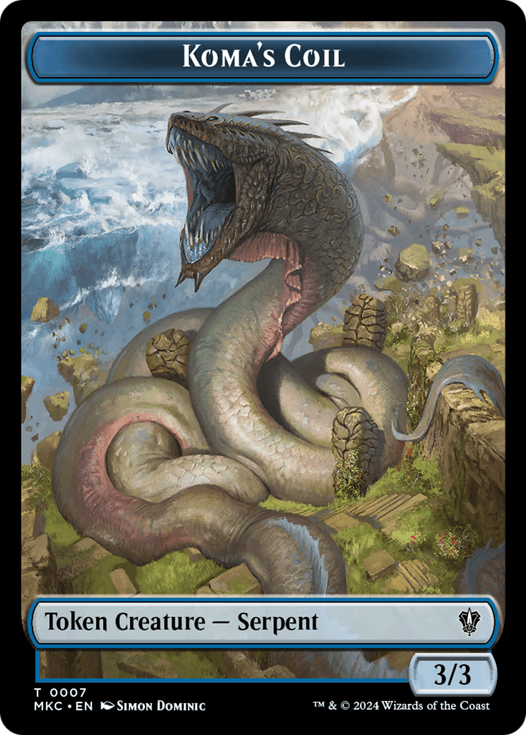 Tentacle // Koma's Coil Double-Sided Token [Murders at Karlov Manor Commander Tokens] | Enigma On Main