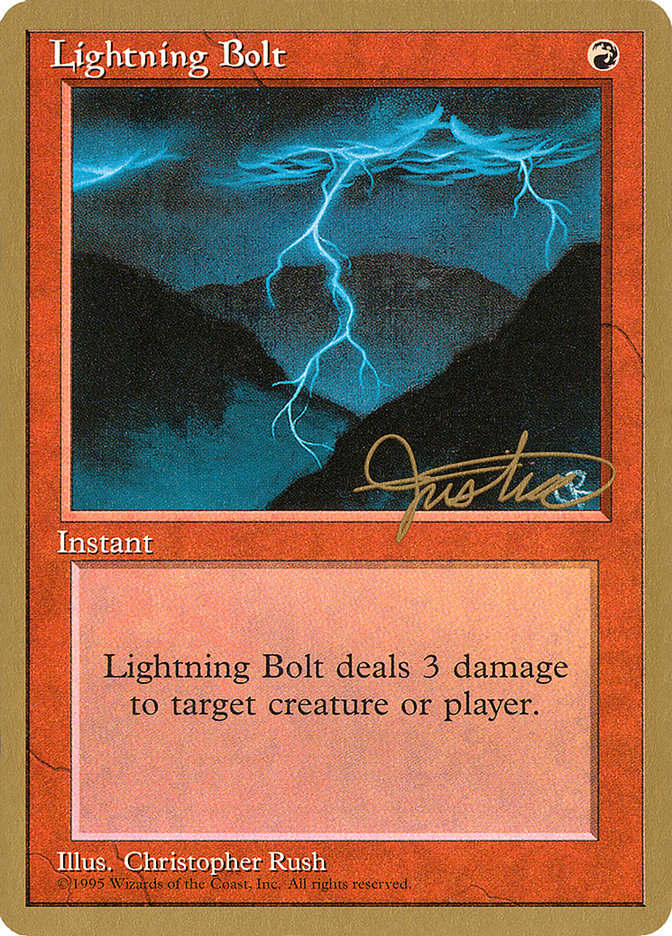 Lightning Bolt (Mark Justice) [Pro Tour Collector Set] | Enigma On Main