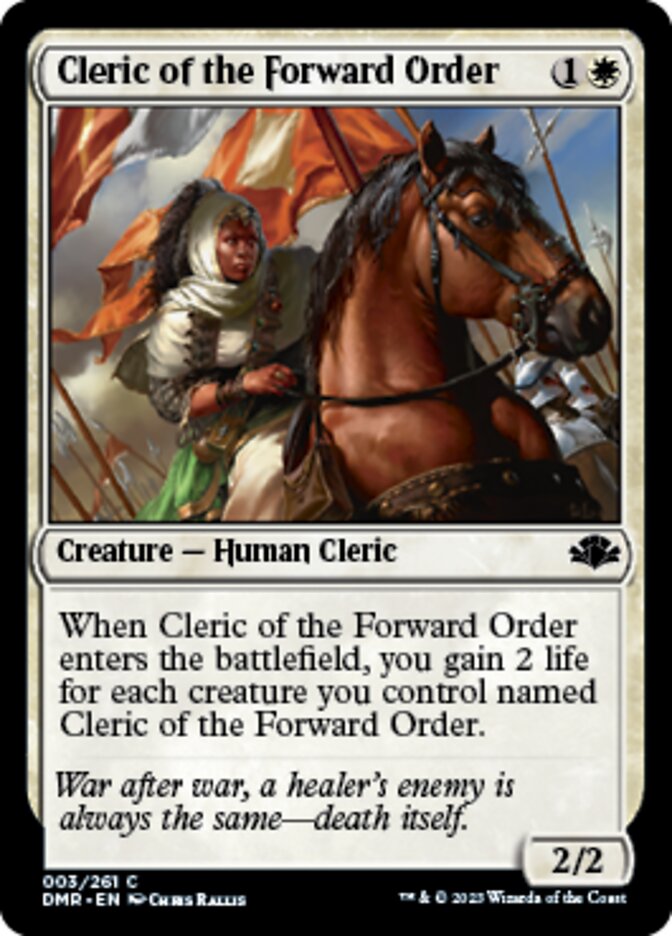 Cleric of the Forward Order [Dominaria Remastered] | Enigma On Main