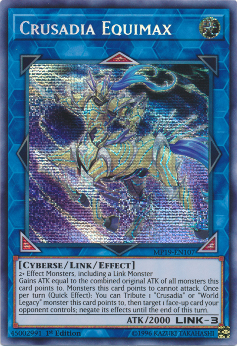 Crusadia Equimax [MP19-EN107] Prismatic Secret Rare | Enigma On Main