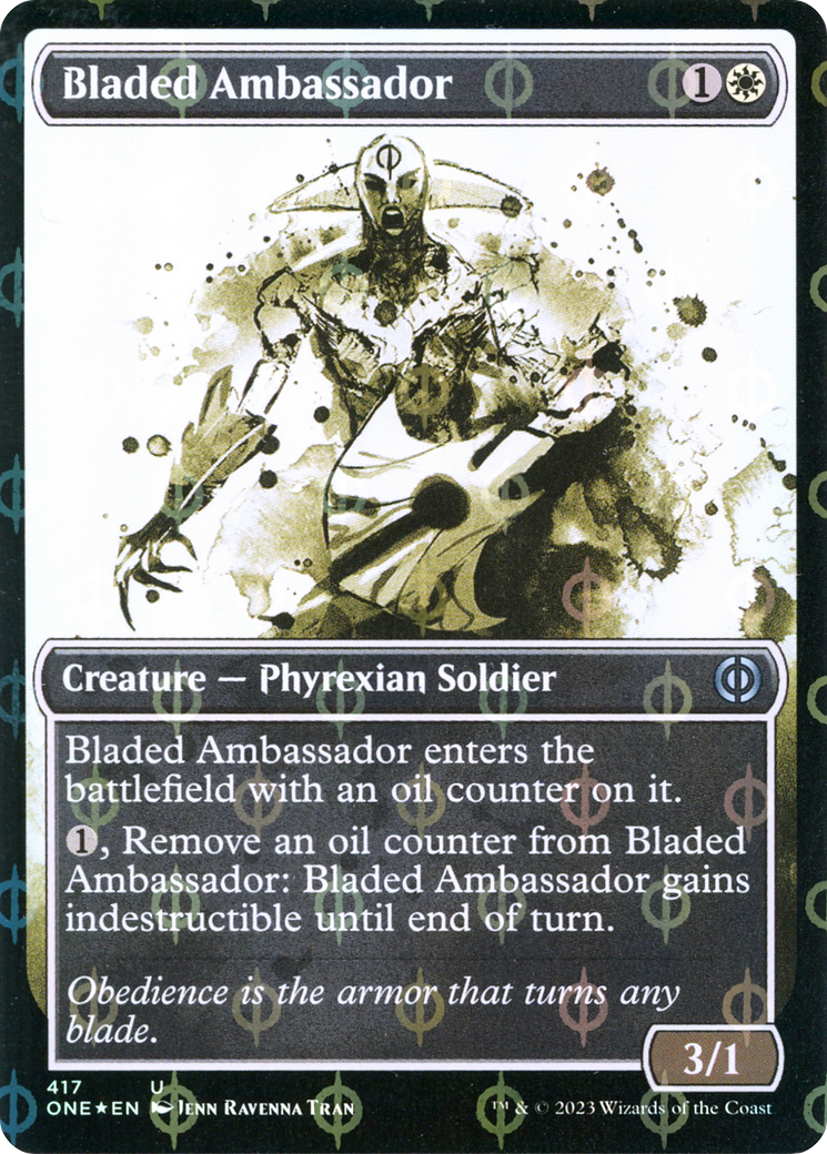 Bladed Ambassador (Showcase Ichor Step-and-Compleat Foil) [Phyrexia: All Will Be One] | Enigma On Main