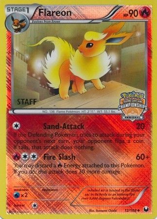 Flareon (12/108) (Regional Championship 2013 Promo Staff) [Black & White: Dark Explorers] | Enigma On Main