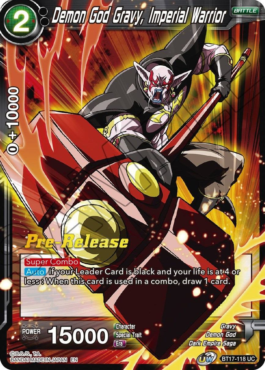 Demon God Gravy, Imperial Warrior (BT17-118) [Ultimate Squad Prerelease Promos] | Enigma On Main