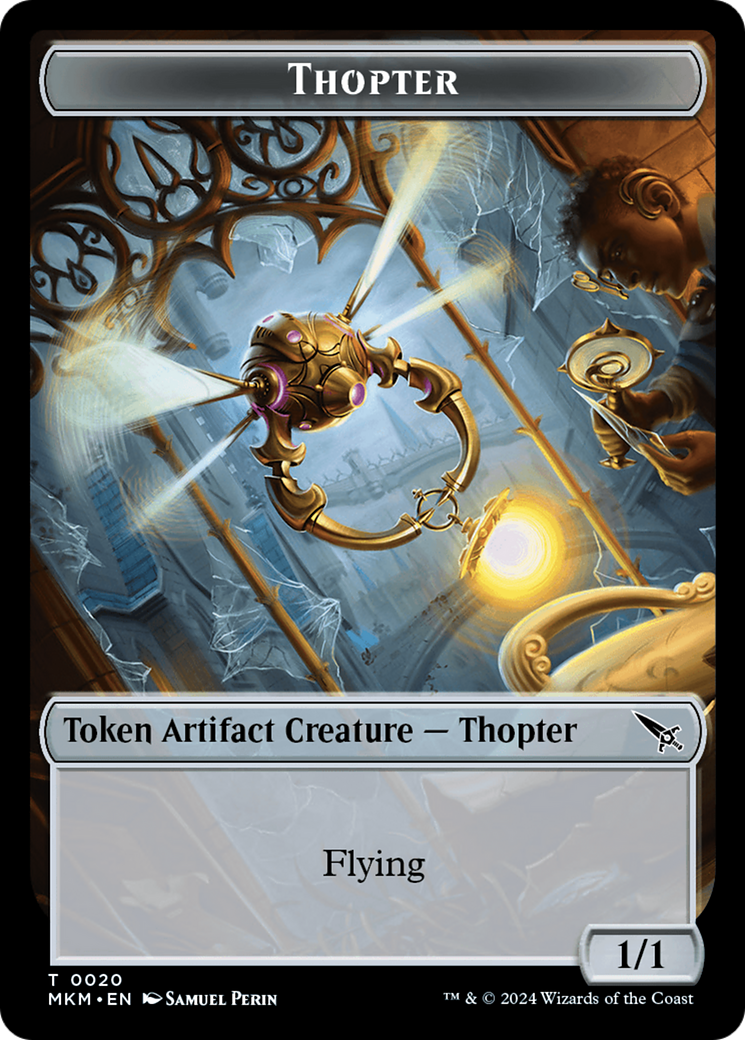 Thopter // Rhino Warrior Double-Sided Token [Murders at Karlov Manor Commander Tokens] | Enigma On Main