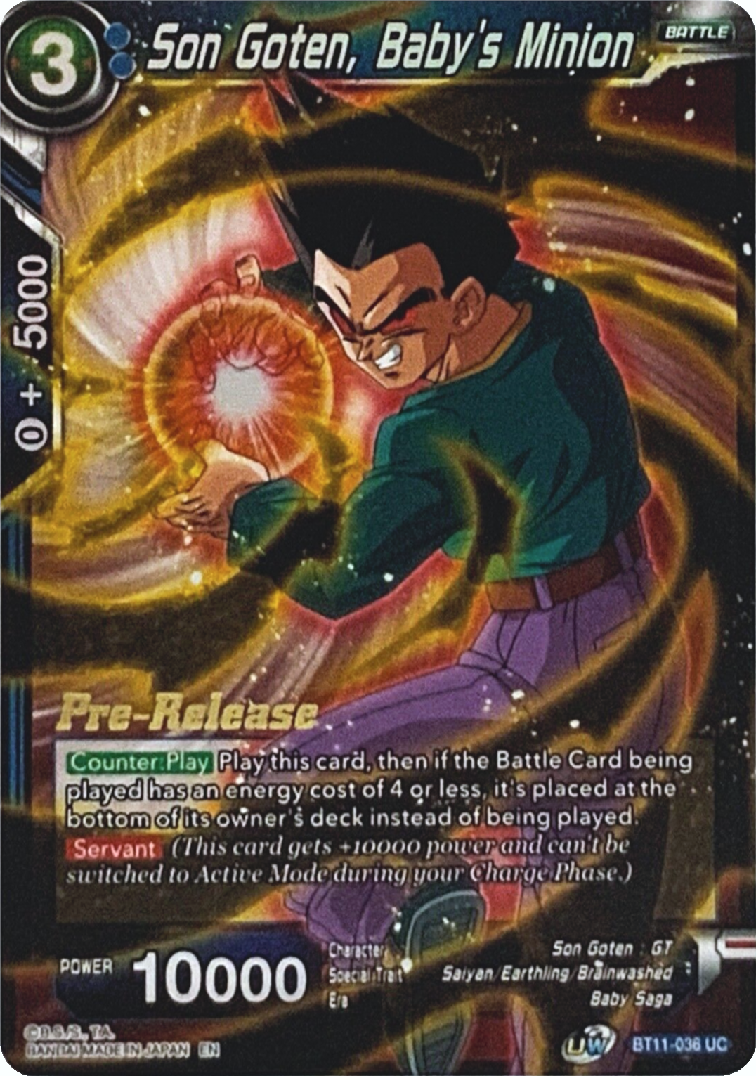 Son Goten, Baby's Minion (BT11-036) [Vermilion Bloodline Prerelease Promos] | Enigma On Main