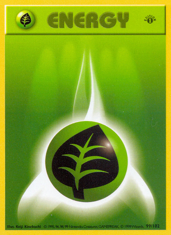 Grass Energy (99/102) (Shadowless) [Base Set 1st Edition] | Enigma On Main