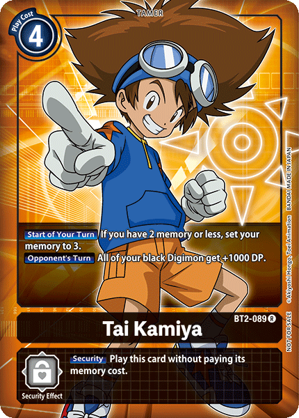 Tai Kamiya [BT2-089] (Buy-A-Box Promo) [Release Special Booster Ver.1.0 Promos] | Enigma On Main