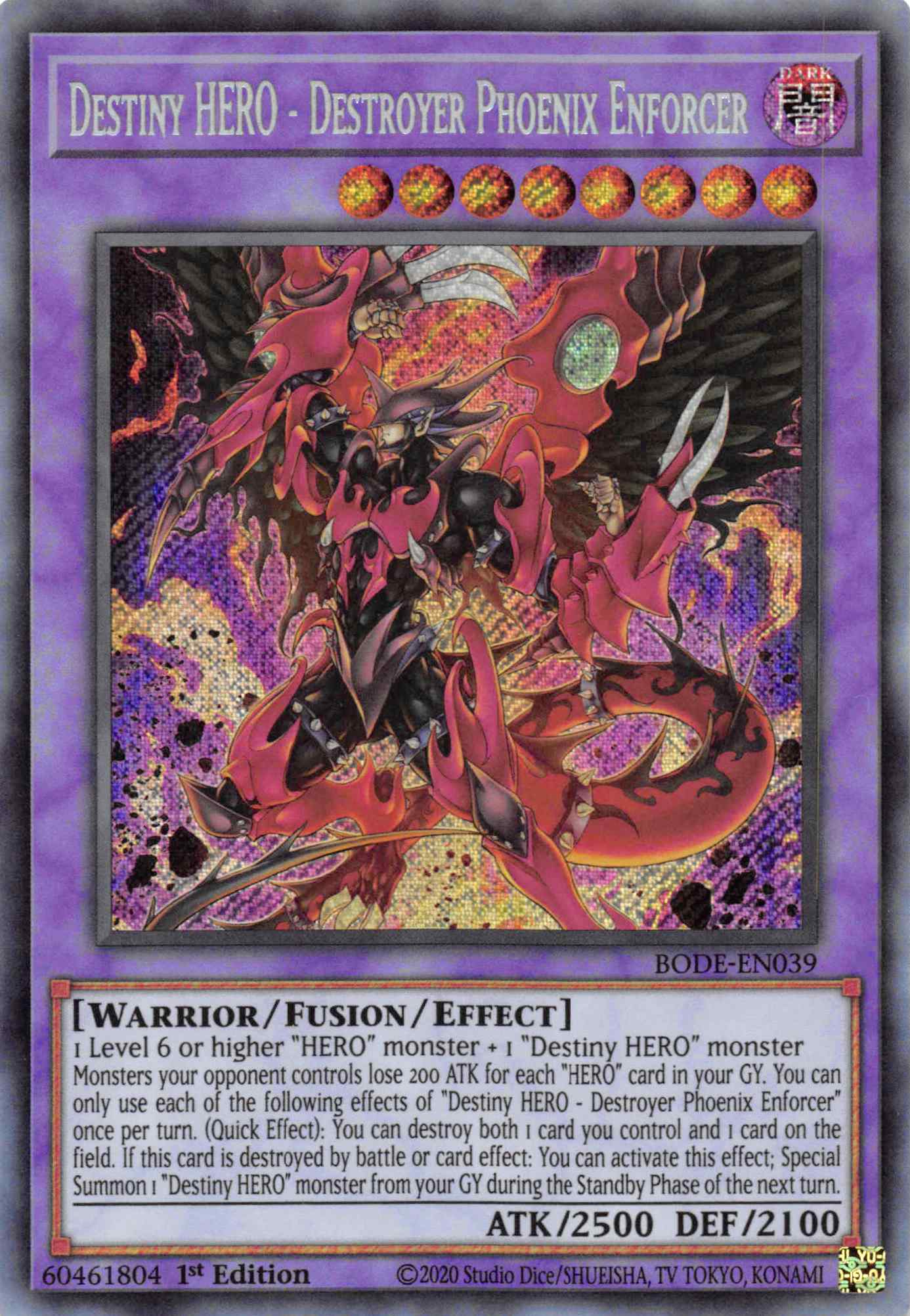 Destiny HERO - Destroyer Phoenix Enforcer [BODE-EN039] Secret Rare | Enigma On Main