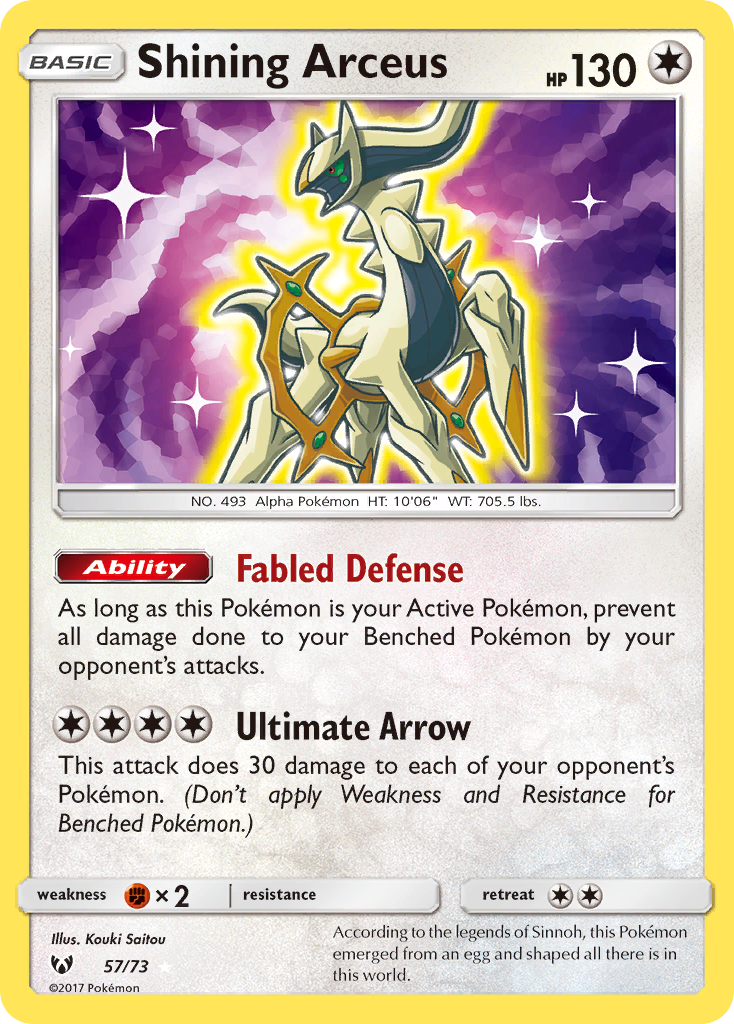 Shining Arceus (57/73) [Sun & Moon: Shining Legends] | Enigma On Main