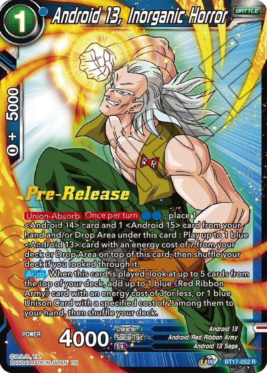 Android 13, Inorganic Horror (BT17-052) [Ultimate Squad Prerelease Promos] | Enigma On Main