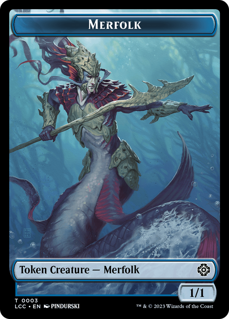 Boar // Merfolk (0003) Double-Sided Token [The Lost Caverns of Ixalan Commander Tokens] | Enigma On Main
