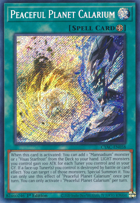 Peaceful Planet Calarium [CYAC-EN058] Secret Rare | Enigma On Main