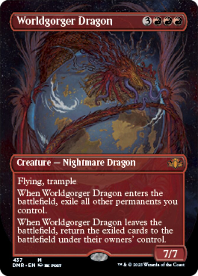 Worldgorger Dragon (Borderless Alternate Art) [Dominaria Remastered] | Enigma On Main