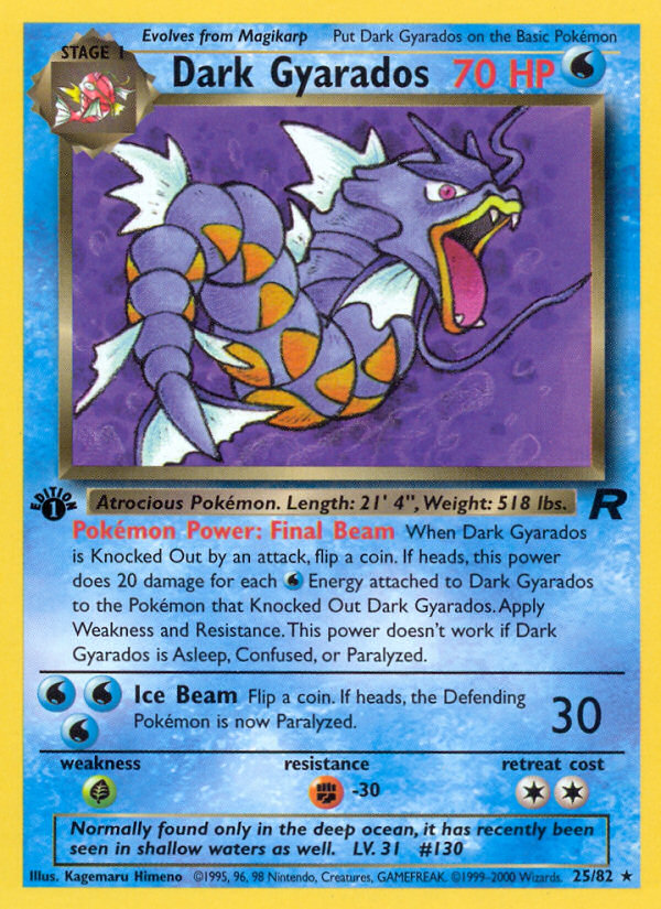 Dark Gyarados (25/82) [Team Rocket 1st Edition] | Enigma On Main