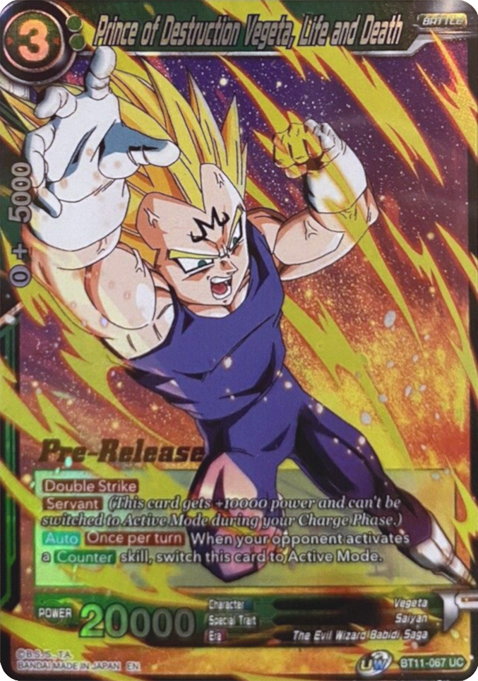 Prince of Destruction Vegeta, Life and Death (BT11-067) [Vermilion Bloodline Prerelease Promos] | Enigma On Main