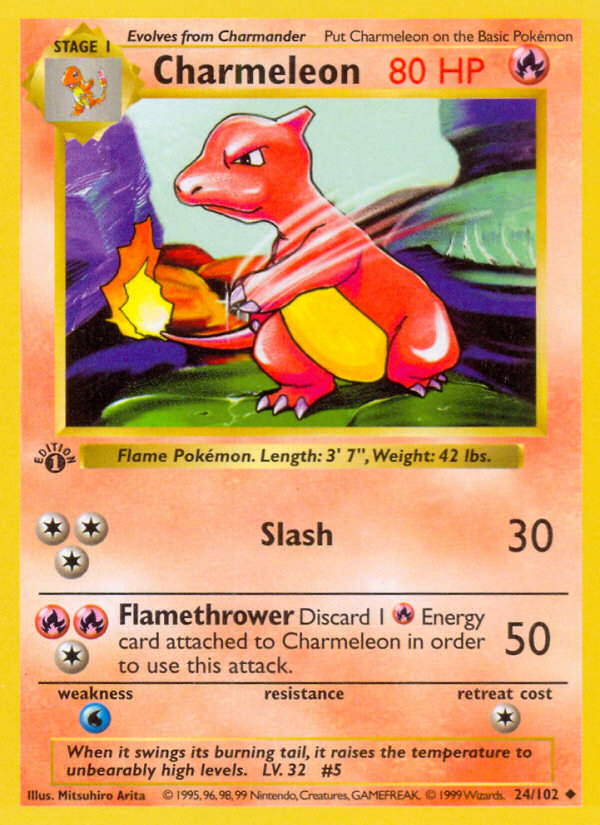 Charmeleon (24/102) (Shadowless) [Base Set 1st Edition] | Enigma On Main