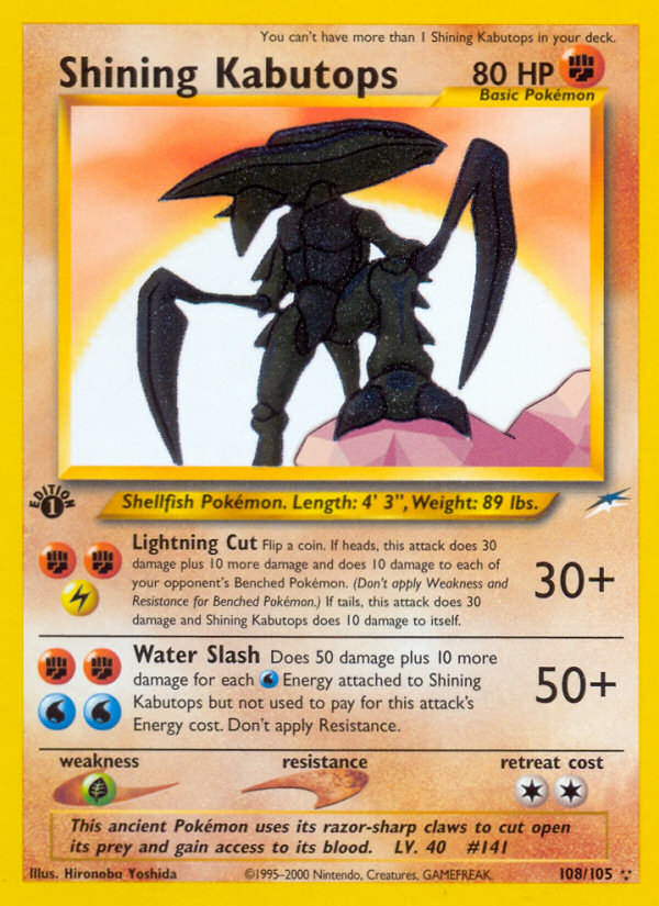 Shining Kabutops (108/105) [Neo Destiny 1st Edition] | Enigma On Main