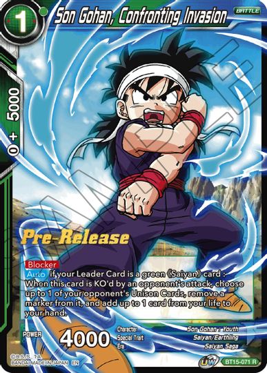 Son Gohan, Confronting Invasion (BT15-071) [Saiyan Showdown Prerelease Promos] | Enigma On Main