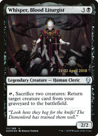 Whisper, Blood Liturgist [Dominaria Promos] | Enigma On Main