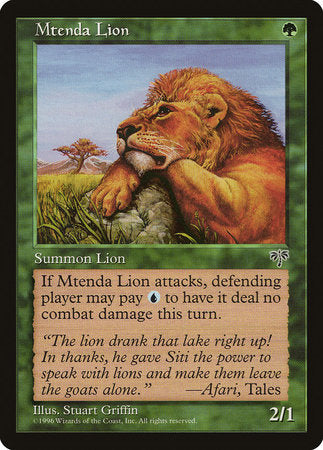 Mtenda Lion [Mirage] | Enigma On Main