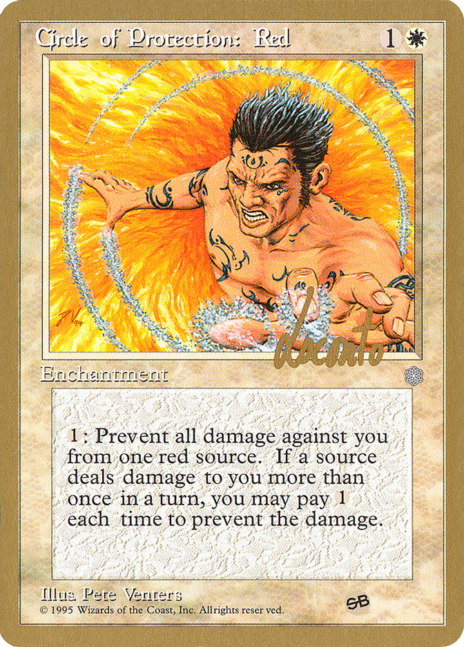 Circle of Protection: Red (Michael Loconto) (SB) (ICE) [Pro Tour Collector Set] | Enigma On Main