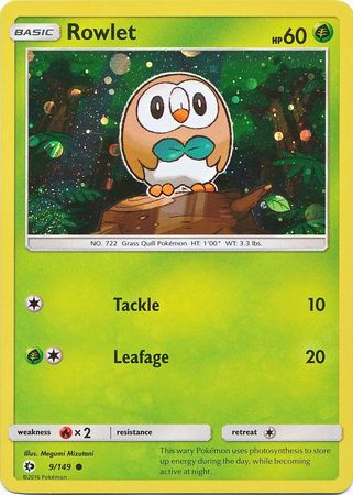 Rowlet (9/149) (Cosmos Holo) [Sun & Moon: Base Set] | Enigma On Main