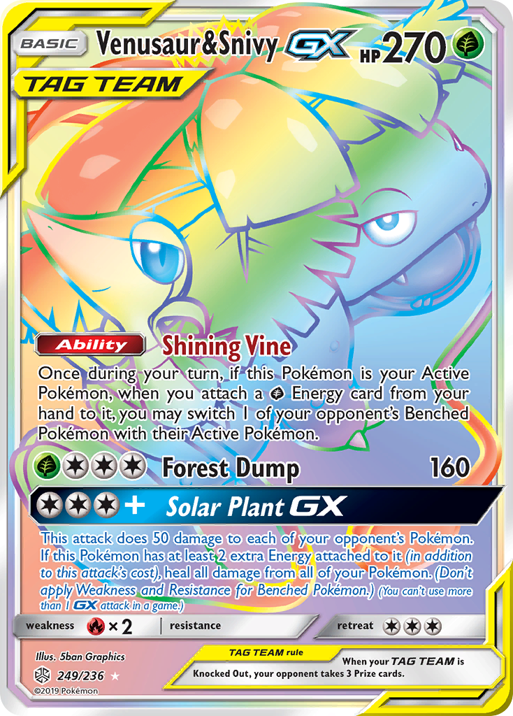 Venusaur & Snivy GX (249/236) [Sun & Moon: Cosmic Eclipse] | Enigma On Main