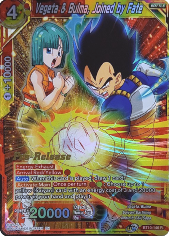 Vegeta & Bulma, Joined by Fate (BT10-146) [Rise of the Unison Warrior Prerelease Promos] | Enigma On Main