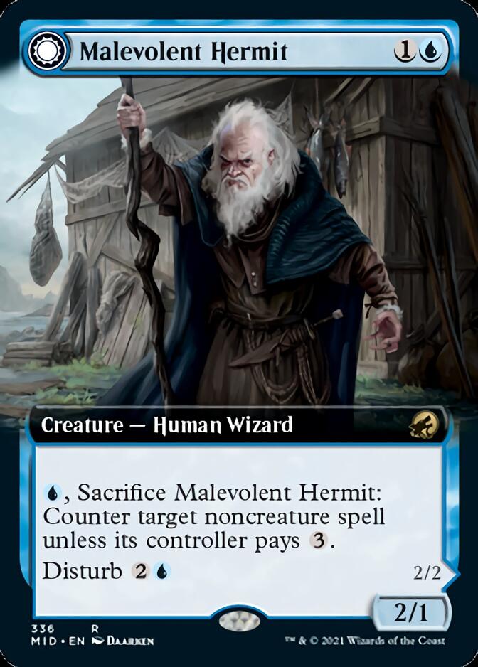 Malevolent Hermit // Benevolent Geist (Extended) [Innistrad: Midnight Hunt] | Enigma On Main