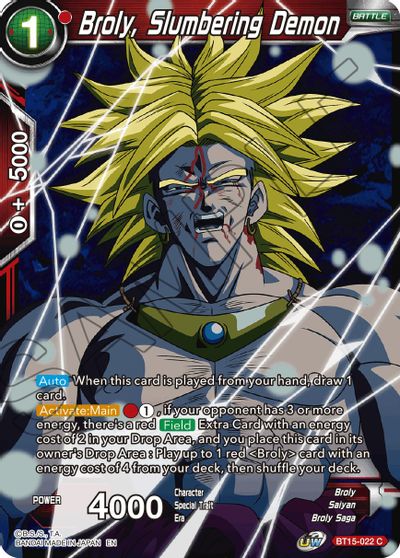 Broly, Slumbering Demon (BT15-022) [Saiyan Showdown] | Enigma On Main