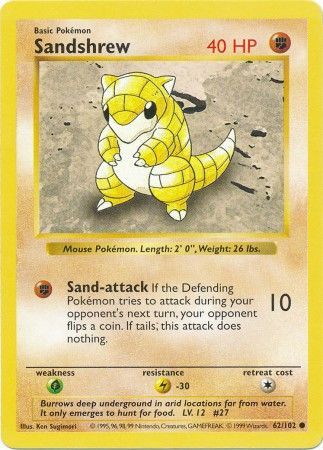 Sandshrew (62/102) [Base Set Shadowless Unlimited] | Enigma On Main