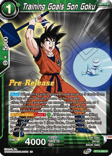 Training Goals Son Goku (BT15-069) [Saiyan Showdown Prerelease Promos] | Enigma On Main