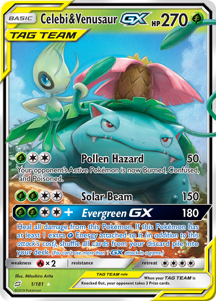 Celebi & Venusaur GX (1/181) [Sun & Moon: Team Up] | Enigma On Main