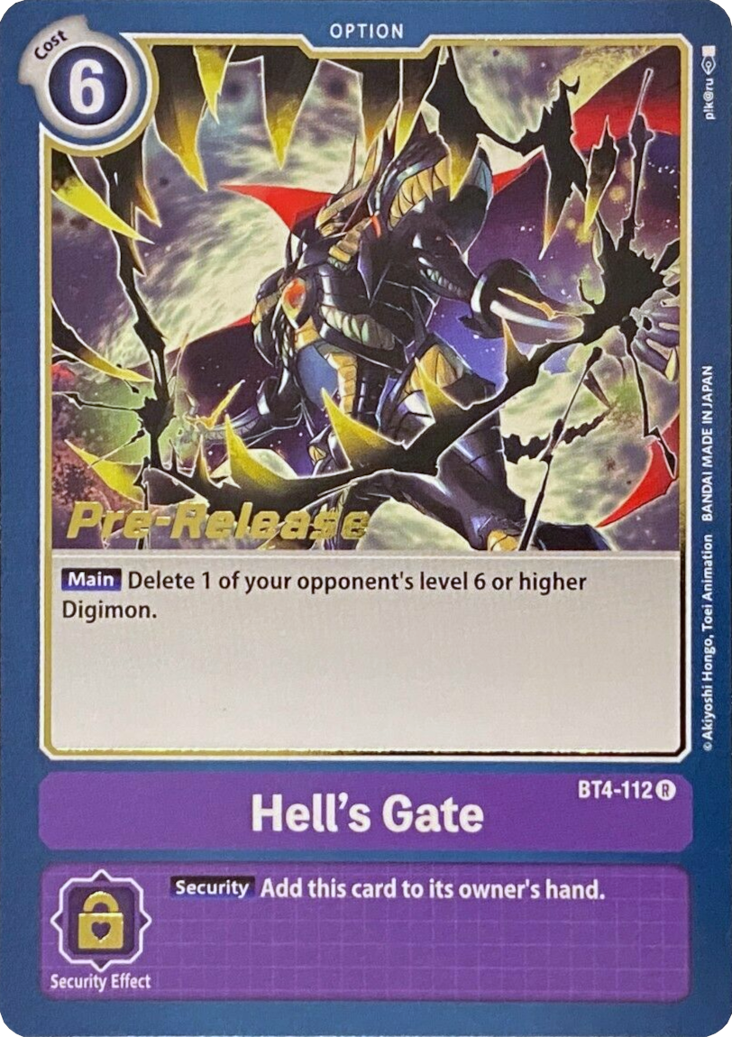 Hell's Gate [BT4-112] [Great Legend Pre-Release Promos] | Enigma On Main