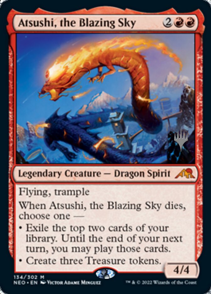 Atsushi, the Blazing Sky (Promo Pack) [Kamigawa: Neon Dynasty Promos] | Enigma On Main