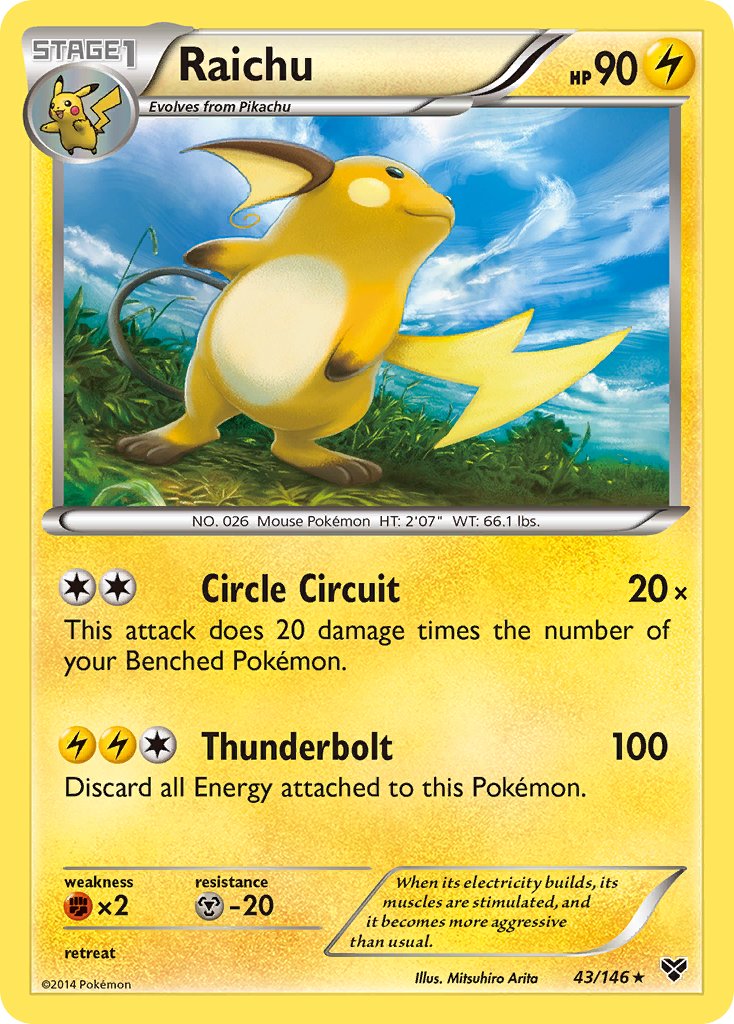 Raichu (43/146) (Battle Arena Deck Exclusive) (Theme Deck Exclusive) [XY: Base Set] | Enigma On Main