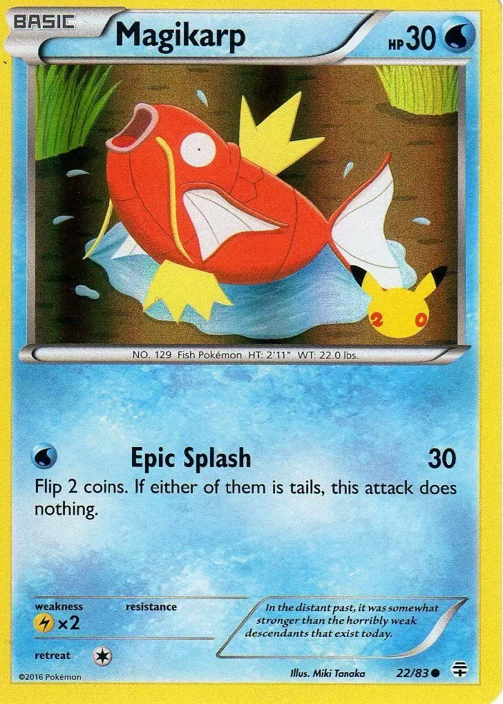 Magikarp (22/83) (20th Anniversary Stamp) [XY: Generations] | Enigma On Main