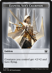 Warrior // Elspeth, Sun's Champion Emblem Double-Sided Token [March of the Machine Commander Tokens] | Enigma On Main