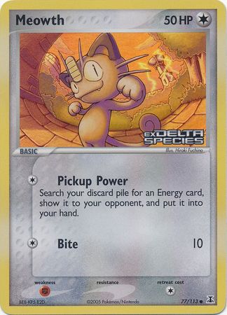 Meowth (77/113) (Stamped) [EX: Delta Species] | Enigma On Main