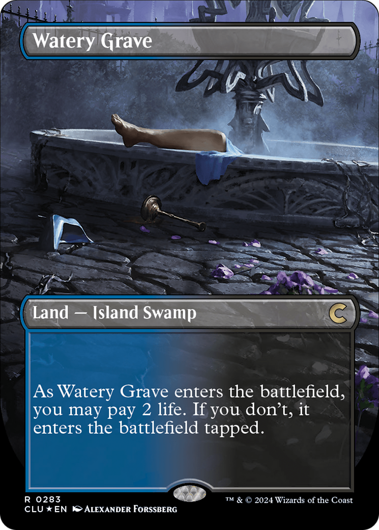 Watery Grave (Borderless) [Ravnica: Clue Edition] | Enigma On Main