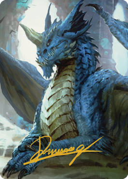 Young Blue Dragon Art Card (Gold-Stamped Signature) [Commander Legends: Battle for Baldur's Gate Art Series] | Enigma On Main