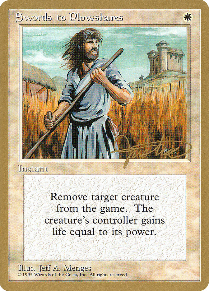 Swords to Plowshares (Mark Justice) [Pro Tour Collector Set] | Enigma On Main