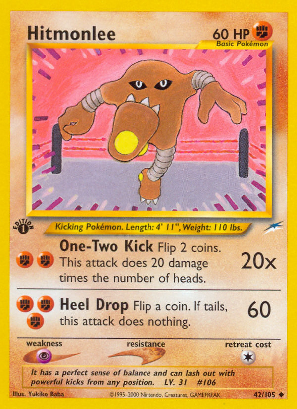 Hitmonlee (42/105) [Neo Destiny 1st Edition] | Enigma On Main