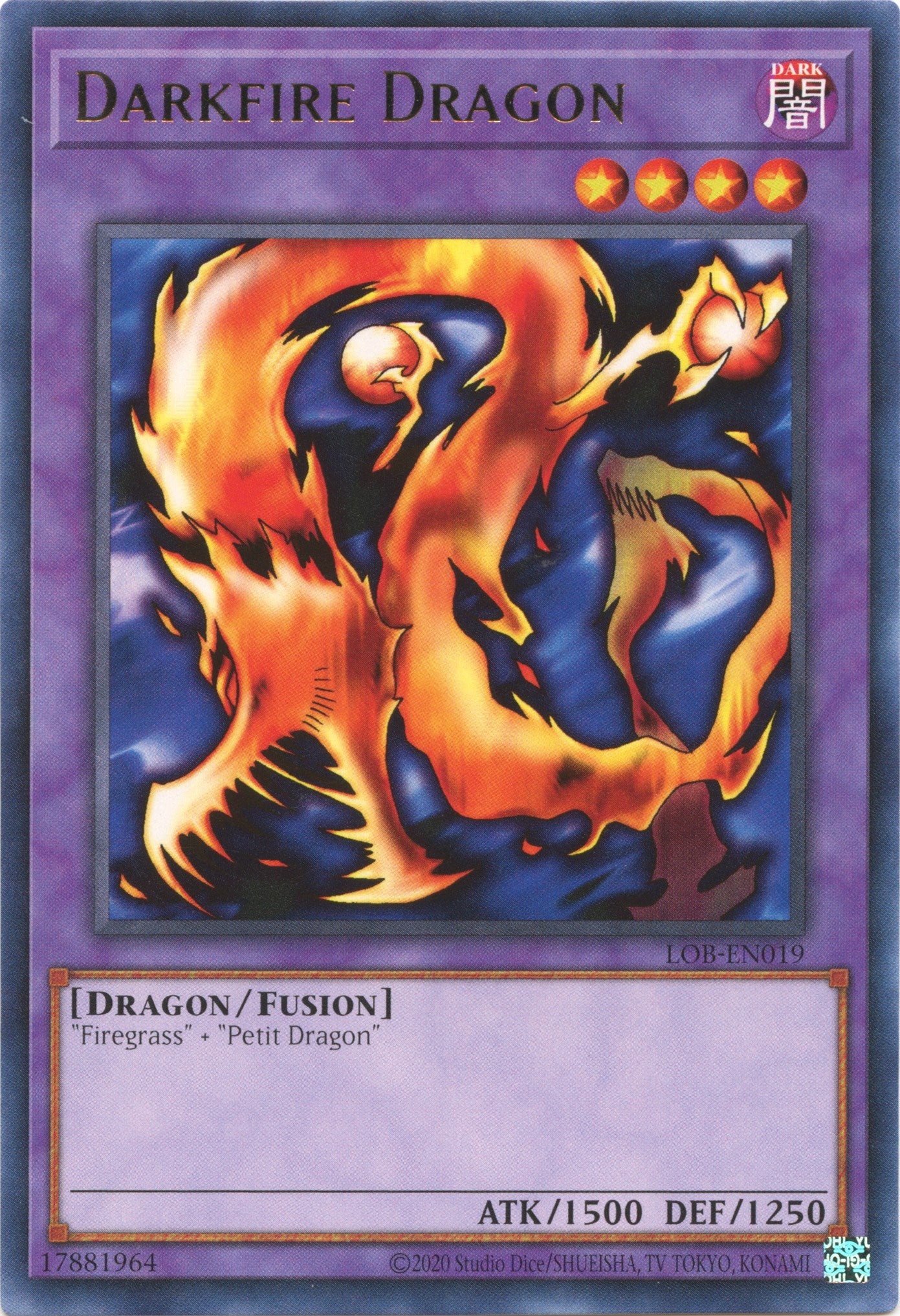 Darkfire Dragon (25th Anniversary) [LOB-EN019] Rare | Enigma On Main