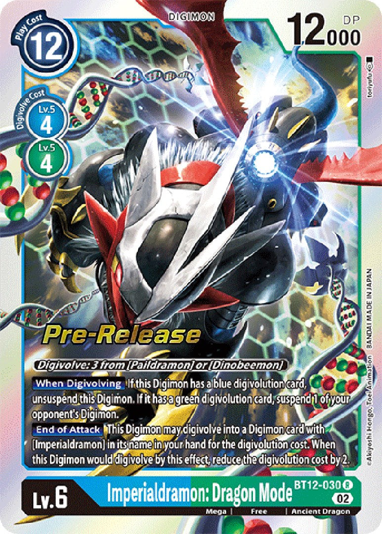 Imperialdramon: Dragon Mode [BT12-030] [Across Time Pre-Release Cards] | Enigma On Main