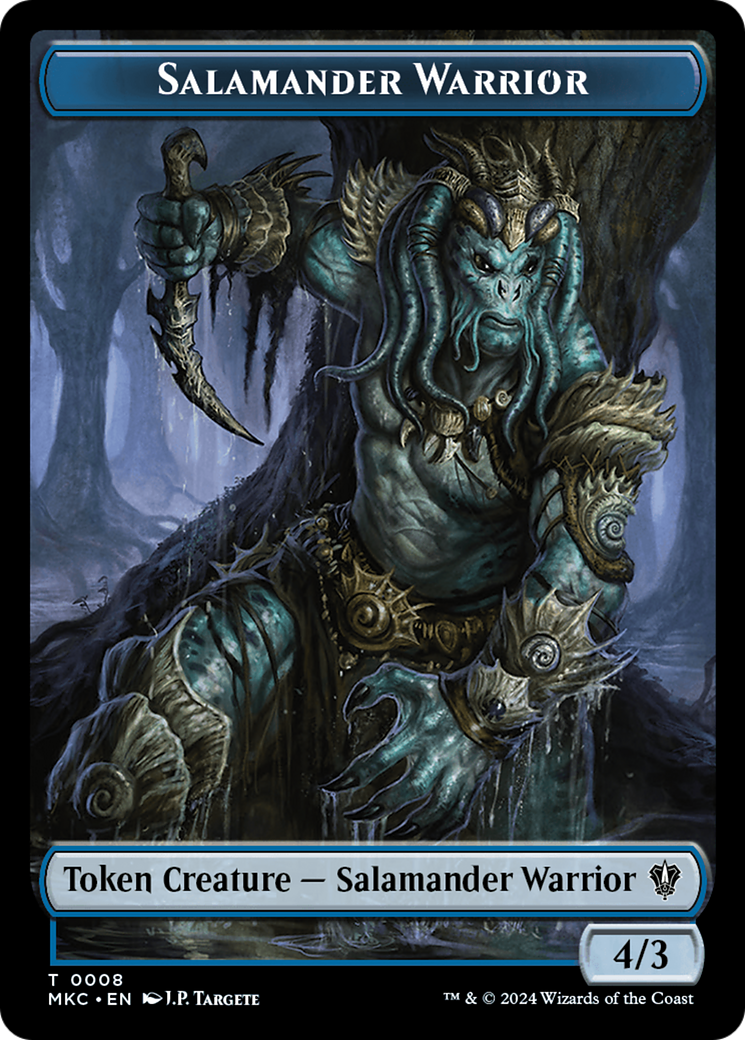 Salamander Warrior // Zombie Double-Sided Token [Murders at Karlov Manor Commander Tokens] | Enigma On Main