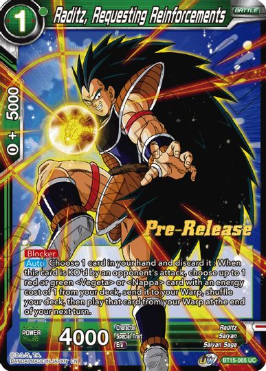 Raditz, Requesting Reinforcements (BT15-065) [Saiyan Showdown Prerelease Promos] | Enigma On Main