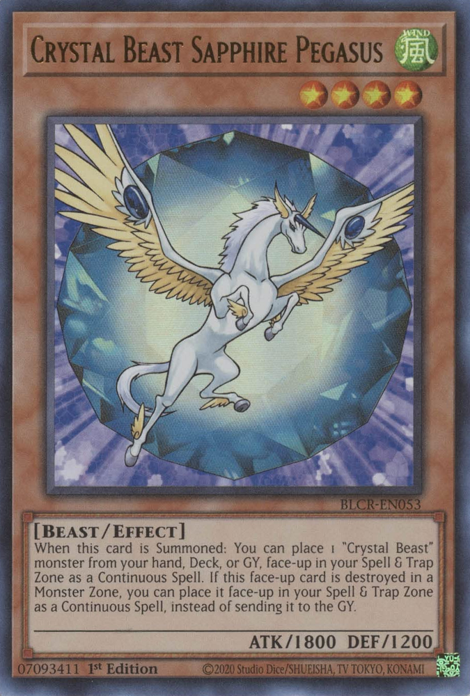 Crystal Beast Sapphire Pegasus [BLCR-EN053] Ultra Rare | Enigma On Main