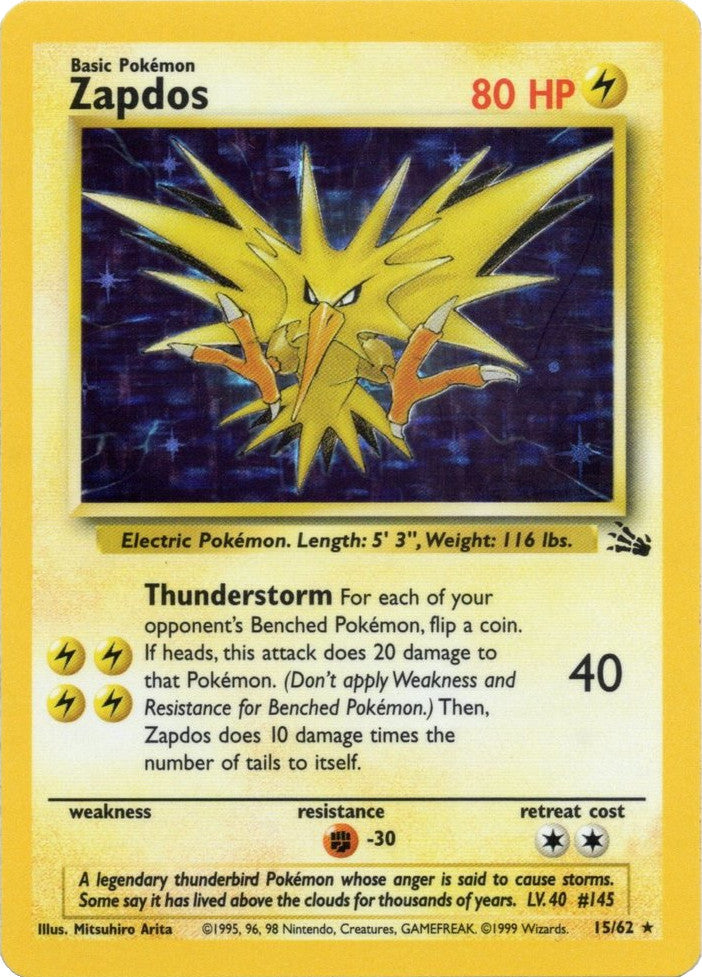 Zapdos (15/62) [Fossil Unlimited] | Enigma On Main