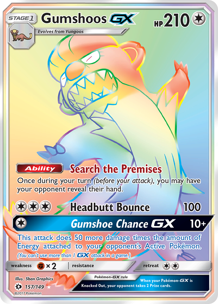 Gumshoos GX (157/149) [Sun & Moon: Base Set] | Enigma On Main